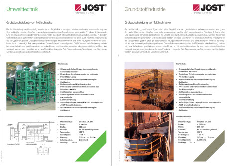 Jöst Technische Datenblätter